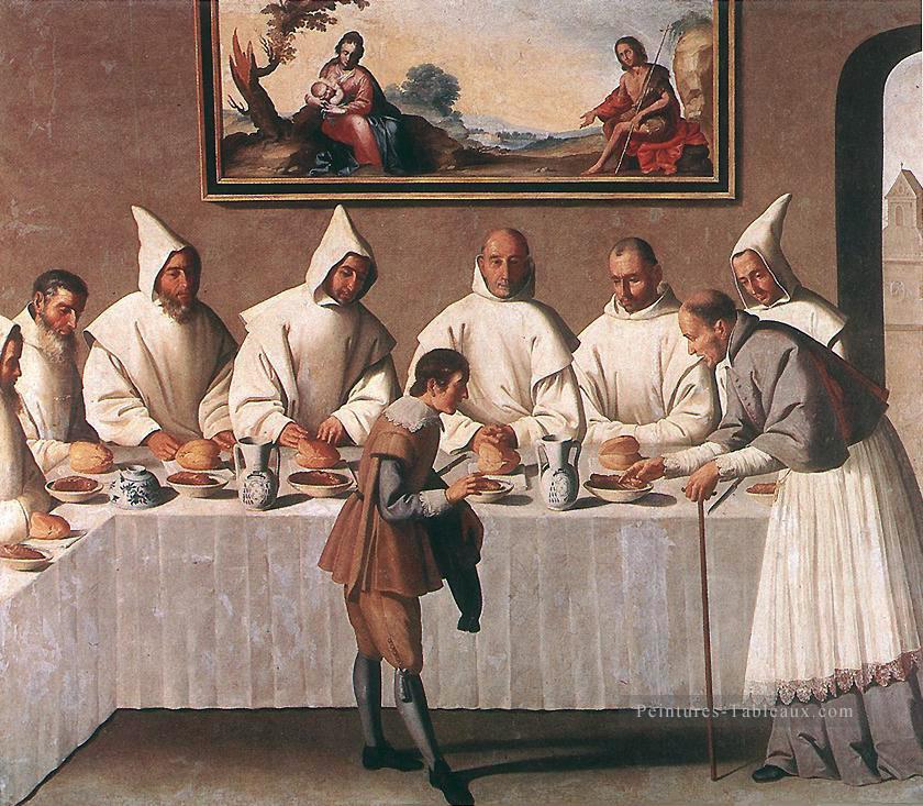 St Hugo de Grenoble dans le réfectoire chartreux Baroque Francisco Zurbaron Peintures à l'huile